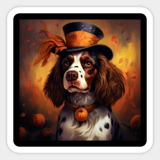 Brittany dog Halloween Sticker